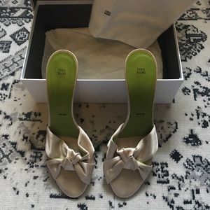 Vera Wang satin mules